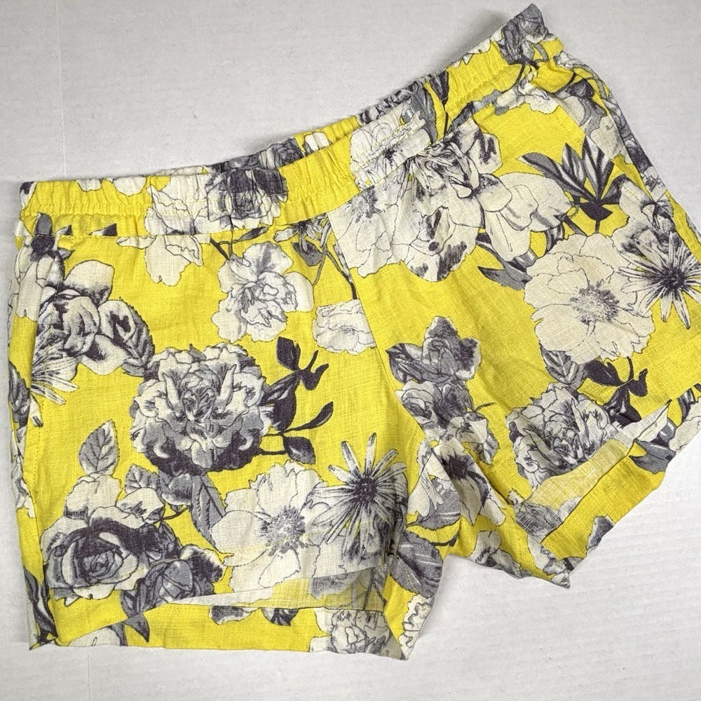 Kut From The Kloth Jansen Floral 100% Linen Shorts Womens 4 Spring Y2K Cute EUC